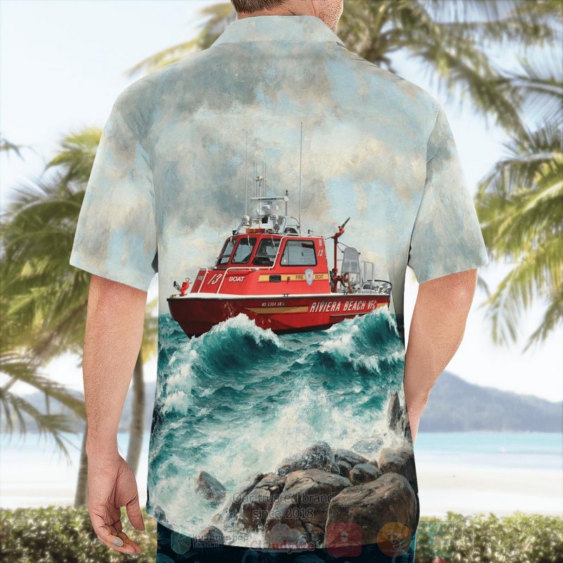 Pasadena Maryland Riviera Beach Volunteer Fire Company 13 Fireboat Hawaiian Shirt 1 2 3