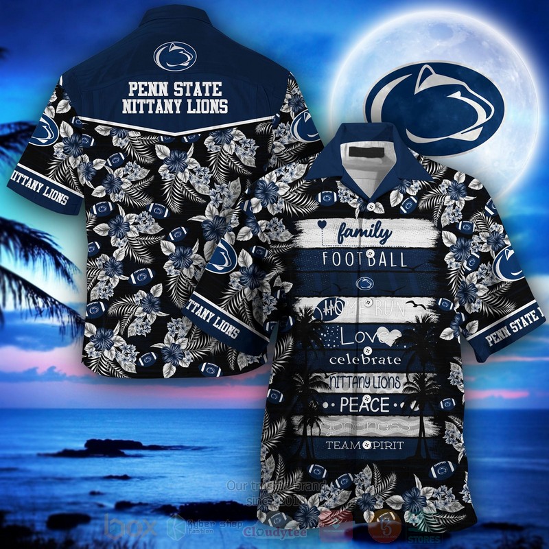 Penn State Nittany Lions Family Football Home Run Love Peace Hawaiian Shirt