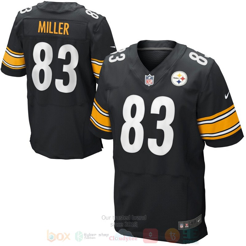 Pittsburgh Steelers Heath Miller Black Elite Football Jersey