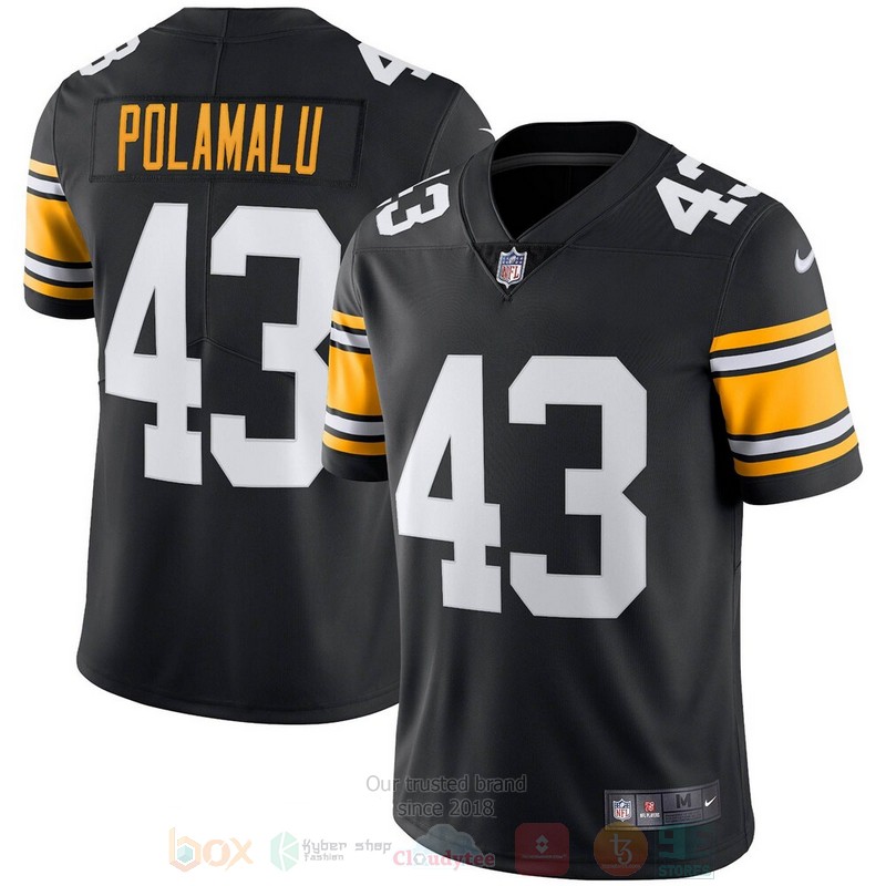 Pittsburgh Steelers Troy Polamalu Black Retired Alternate Football Jersey