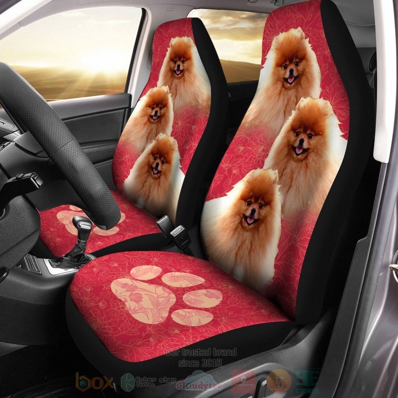 Pomeranian Cute Dog Car Seat Cover
