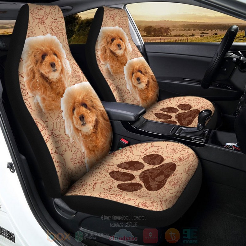 Poodle Dog Cute Car Seat Cover 1