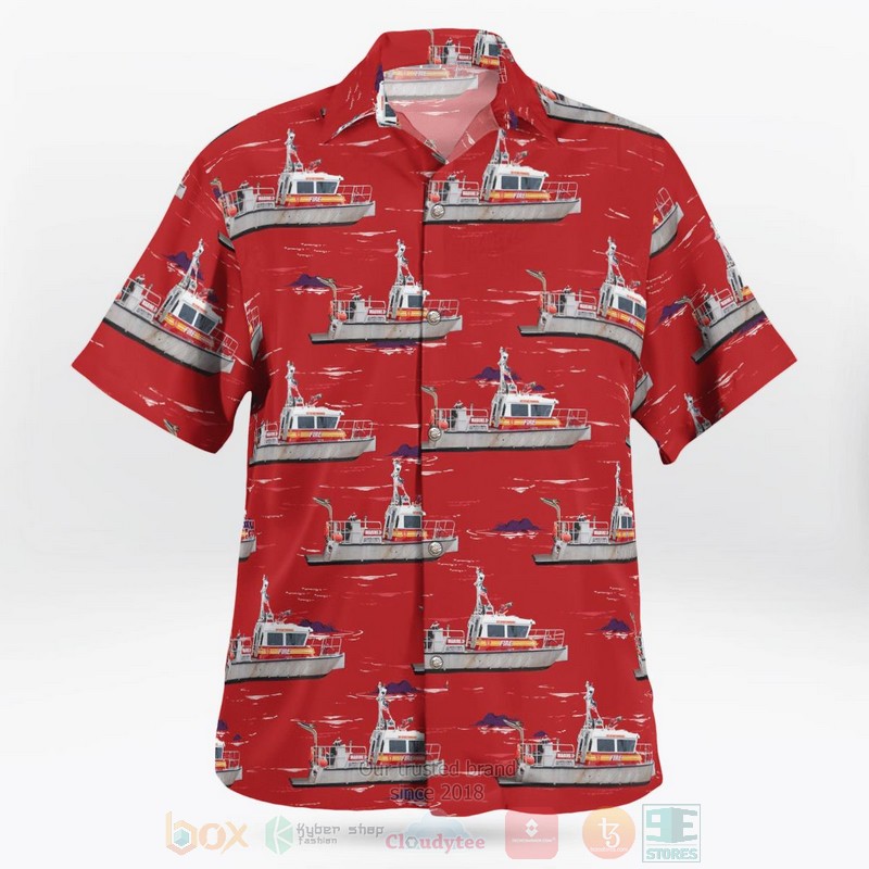 Providence Fire Department Fireboat Providence Rhode Island Hawaiian Shirt 1 2