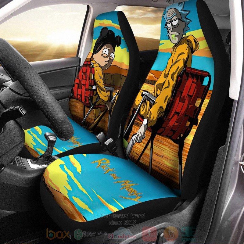 Rick And Morty X Breaking Bad Cartoon Car Seat Cover