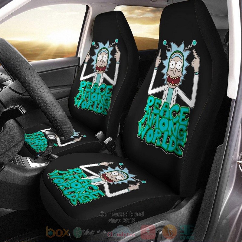 Rick Peace Among Worlds Rick and Morty Cartoon Car Seat Cover
