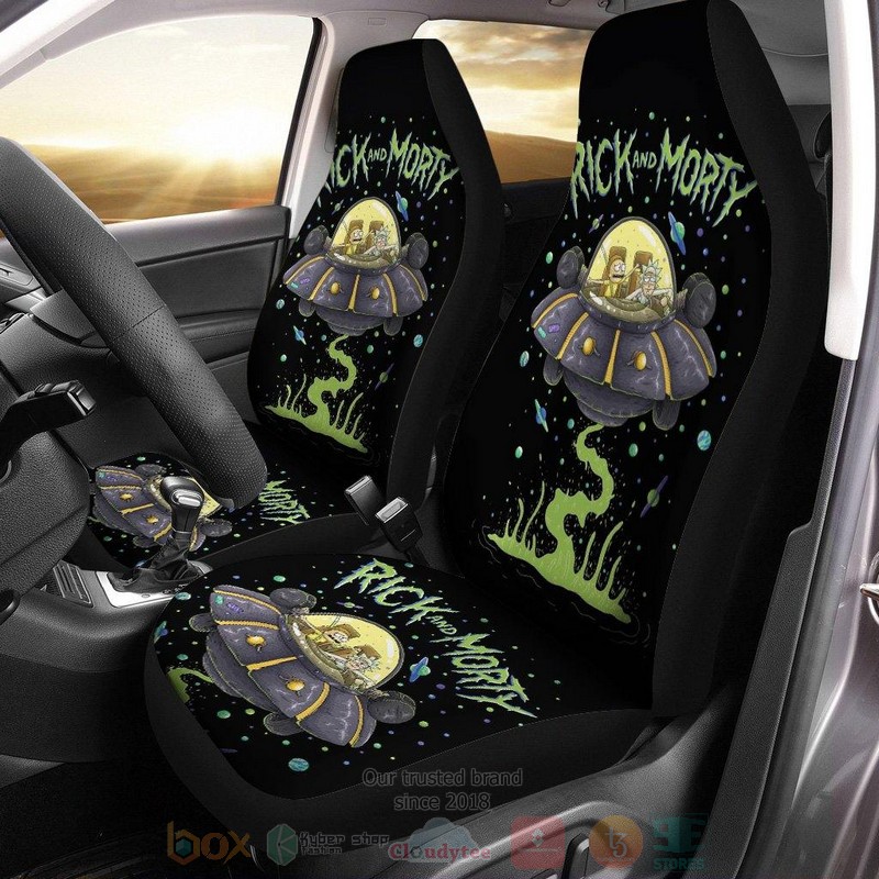 Rick and Morty Black Car Seat Cover