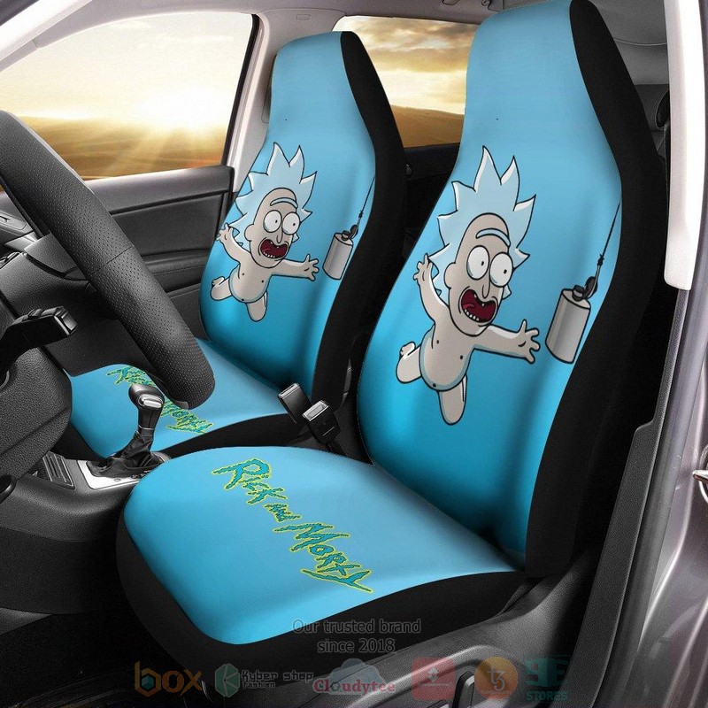 Rick and Morty Blue Car Seat Cover