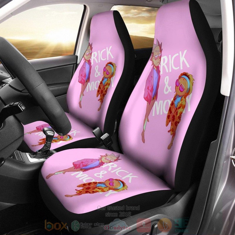 Rick and Morty Pink Color Car Seat Cover