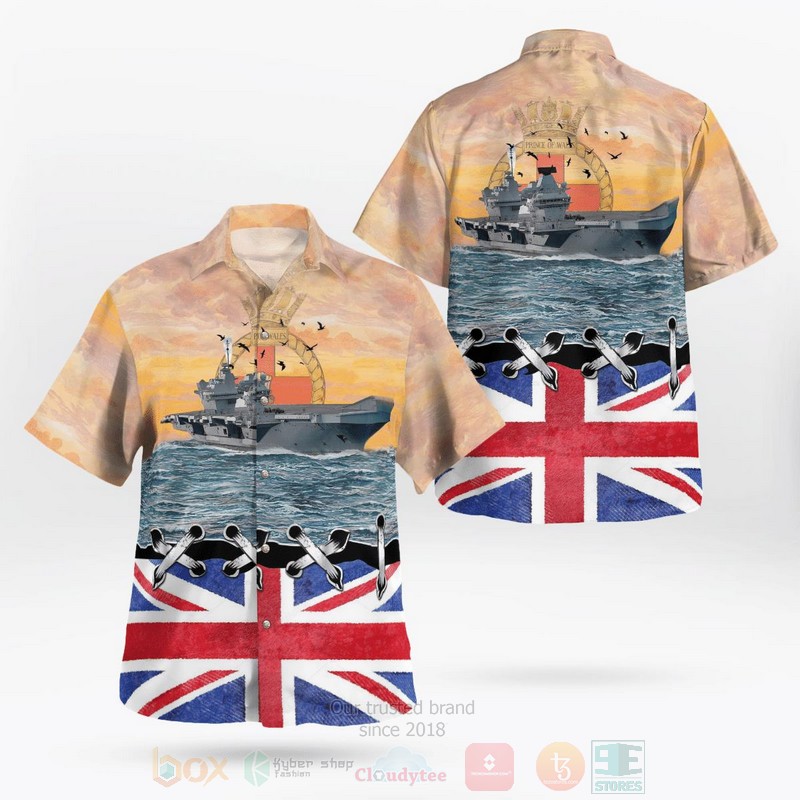 Royal Navy HMS Prince of Wales R09 Hawaiian Shirt