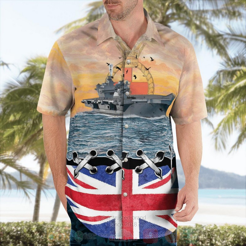 Royal Navy HMS Prince of Wales R09 Hawaiian Shirt 1 2