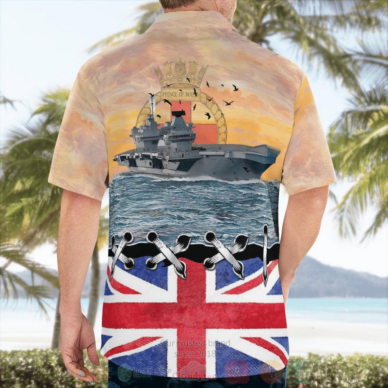Royal Navy HMS Prince of Wales R09 Hawaiian Shirt 1 2 3