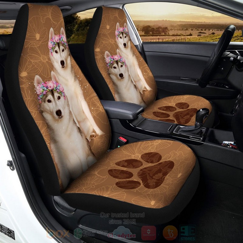 Siberian Husky Dog Car Seat Cover