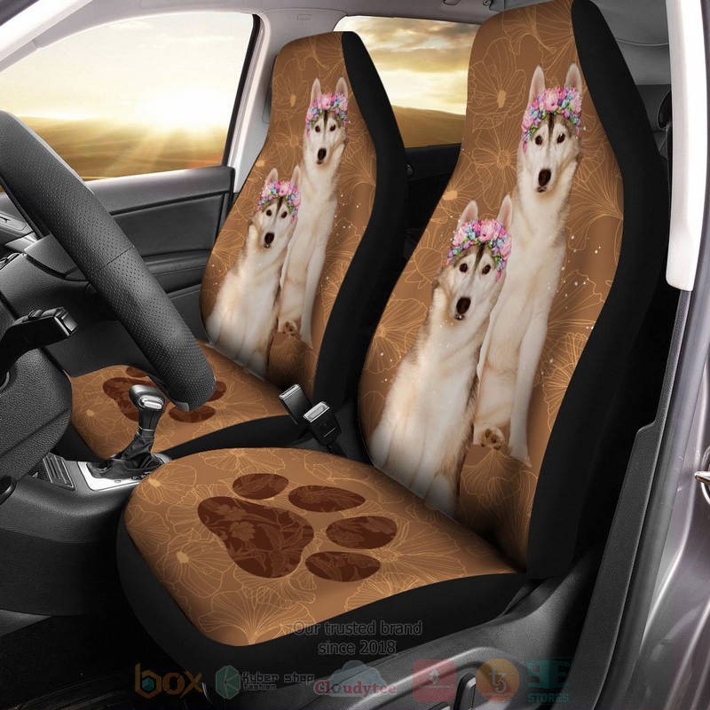 Siberian Husky Dog Car Seat Cover 1