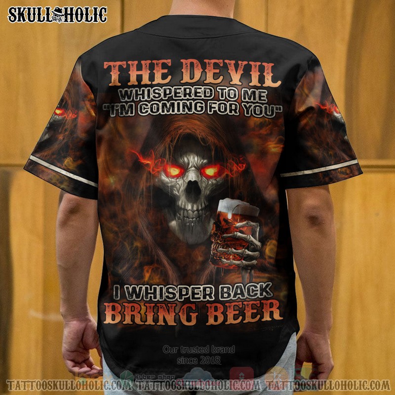 Skull Bring Beer Reaper Baseball Jersey 1