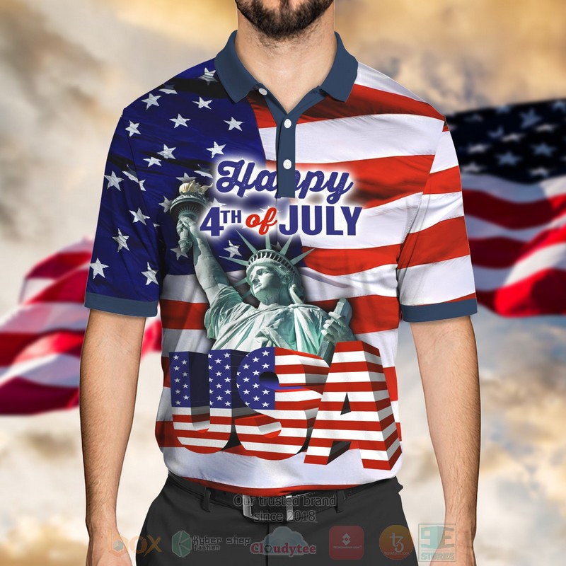 Statue of Liberty Happy 4th of July Polo Shirt