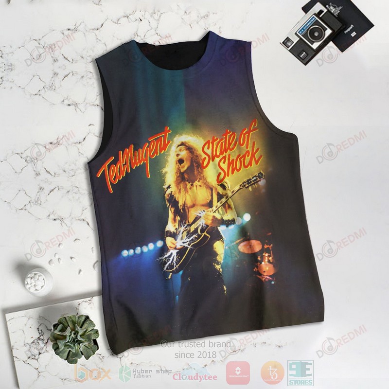 NEW Ted Nugent State of Shock Album 3D Tank Top1