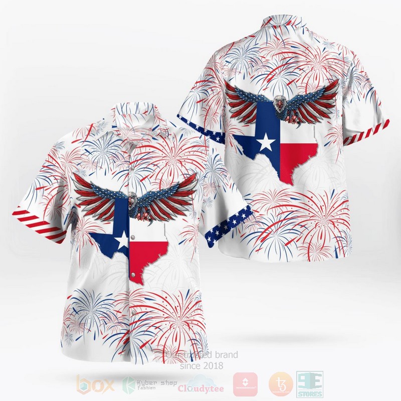 Texas Eagle Flag 4th of July Hawaiian Shirt