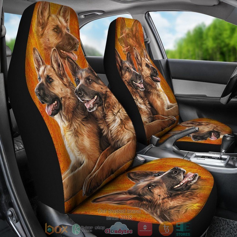Three German Shepherd Car Seat Covers