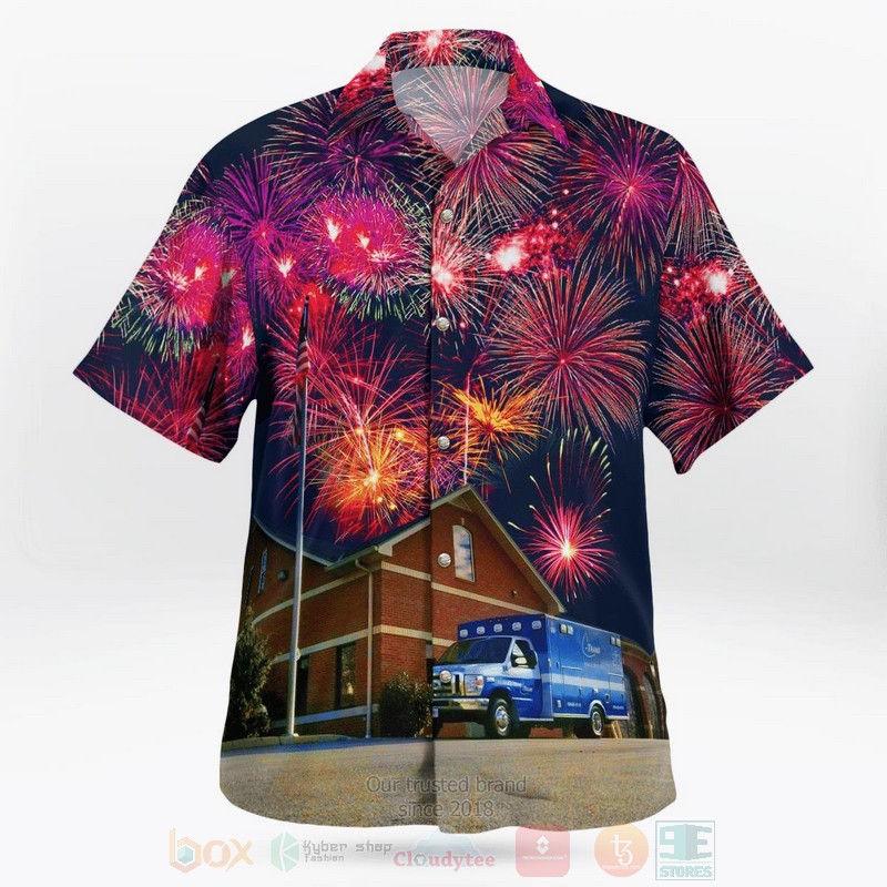 Town of Abingdon Virginia C Trans Medical Services 4th of July Hawaiian Shirt 1