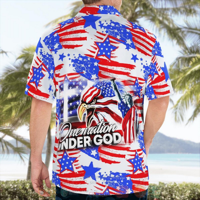 US Eagle Cross Freedom Flag One Nation Under God Hawaiian Shirt 1 2 3