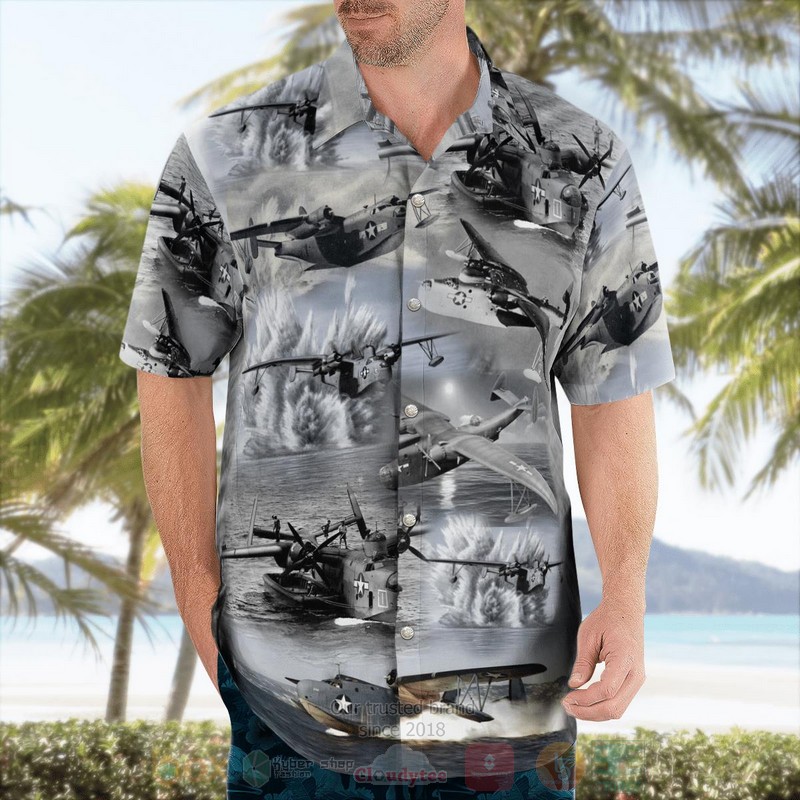US Navy PBM 5 Mariner Hawaiian Shirt 1 2 3