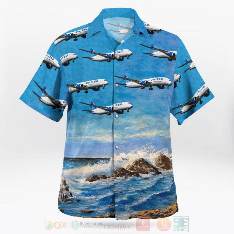 United Airlines Boeing 787 9 Dreamliner Hawaiian Shirt 1