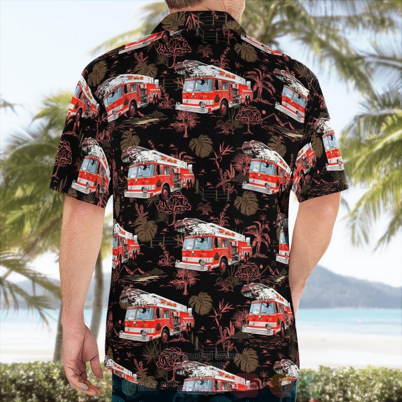 Vaughan Fire and Rescue Services VFRS Ontario Ladder Truck Hawaiian Shirt 1 2 3