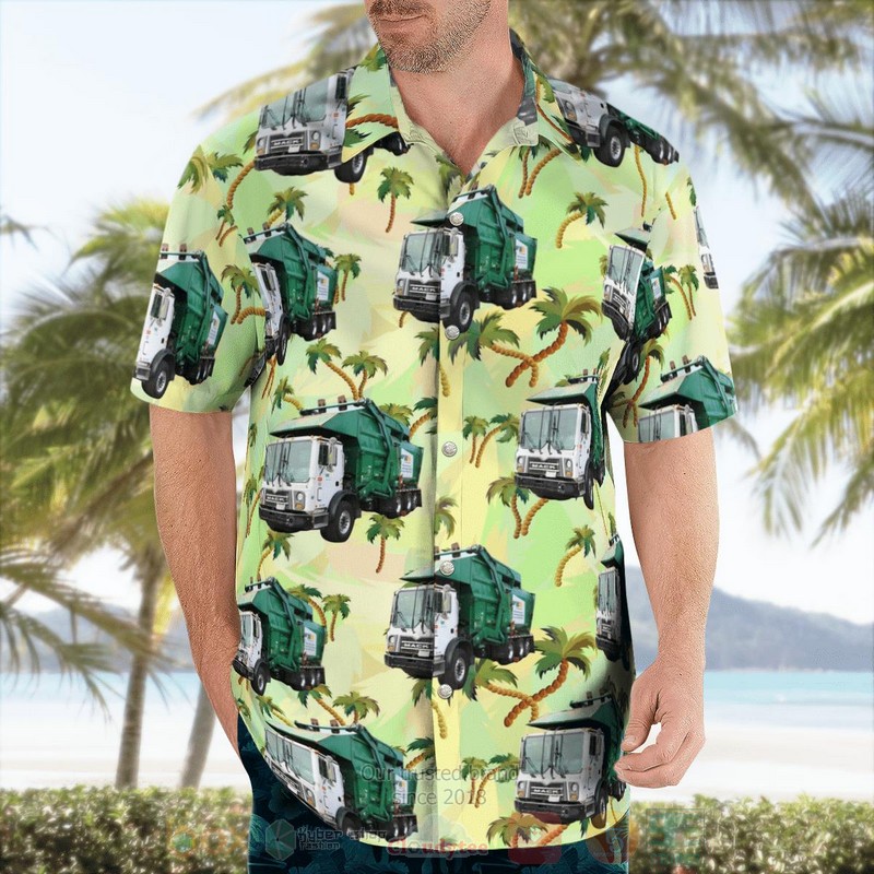 Waste Management Inc. Mack Front Loader Hawaiian Shirt 1 2