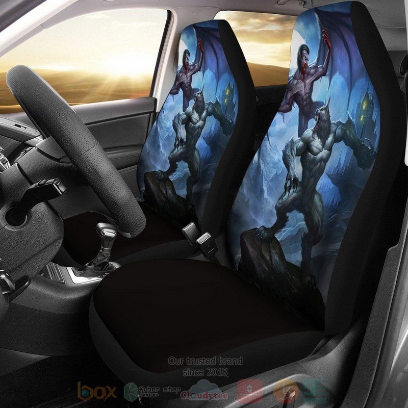 Werewolf Vs Vampire Monster Car Seat Covers