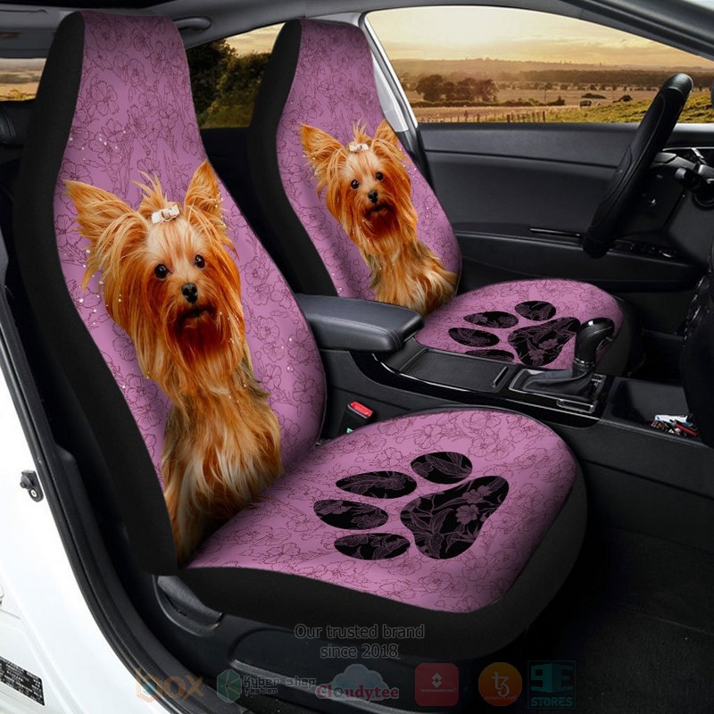Yorkshire Terrier Dog Pink Car Seat Cover