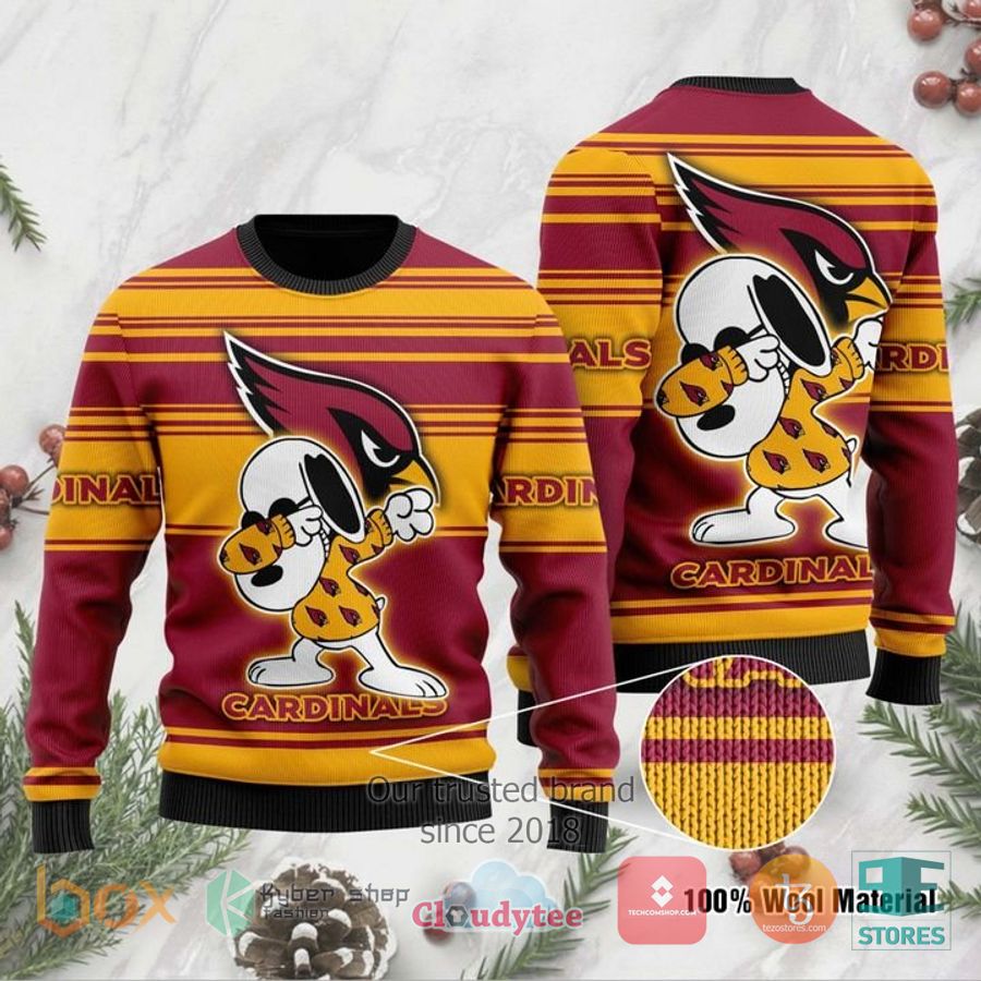 arizona cardinals snoopy dabbing christmas sweater 1 92408