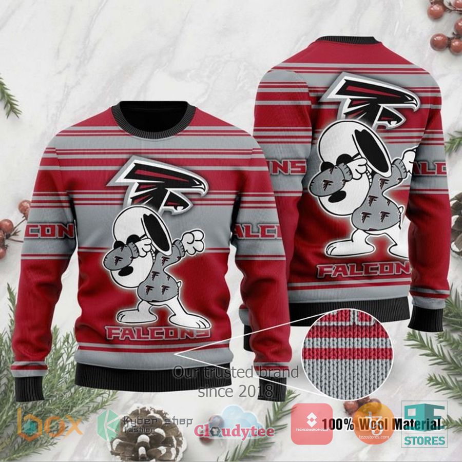 atlanta falcons snoopy dabbing christmas sweater 1 31196