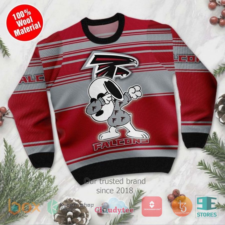 atlanta falcons snoopy dabbing christmas sweater 2 84527
