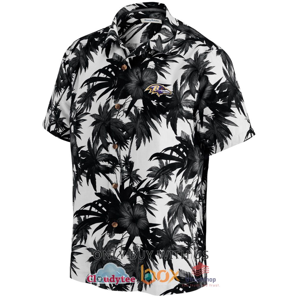 baltimore ravens tommy bahama harbor island hibiscus hawaiian shirt 2 34080