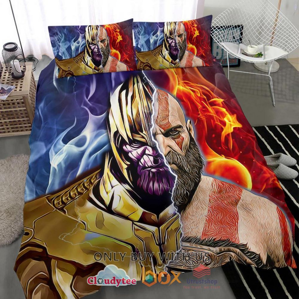 burning thanos and kratos bedding set 1 61035