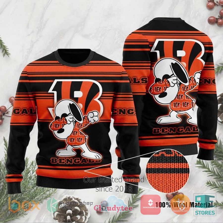 cincinnati bengals snoopy dabbing christmas sweater 1 37895
