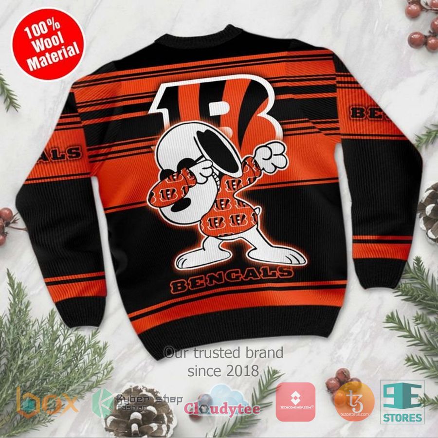 cincinnati bengals snoopy dabbing christmas sweater 2 94857