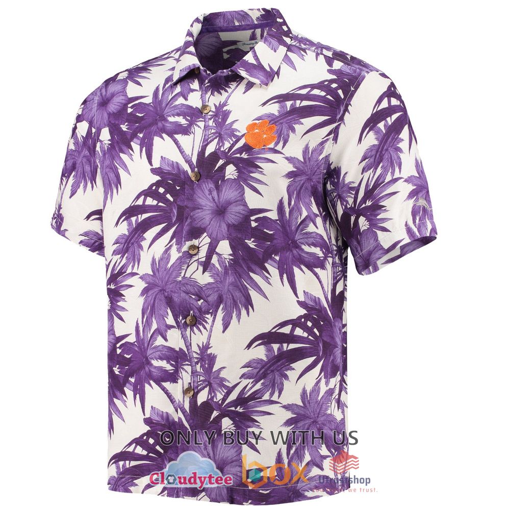 clemson tigers tommy bahama harbor island hibiscus hawaiian shirt 2 76399