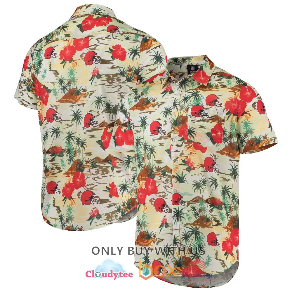 cleveland browns paradise floral hawaiian shirt 1 94042