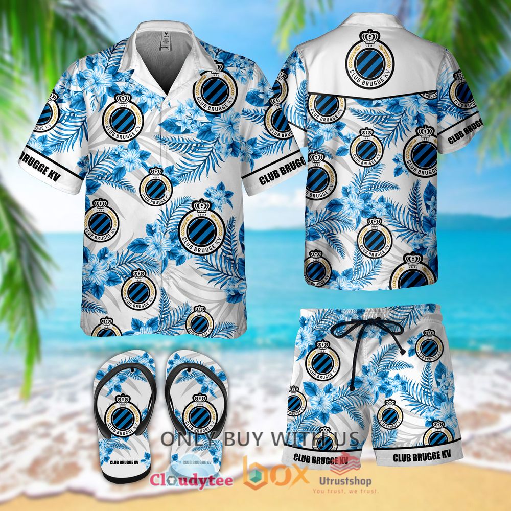 club brugge kv hawaiian shirt short flip flops 1 75851