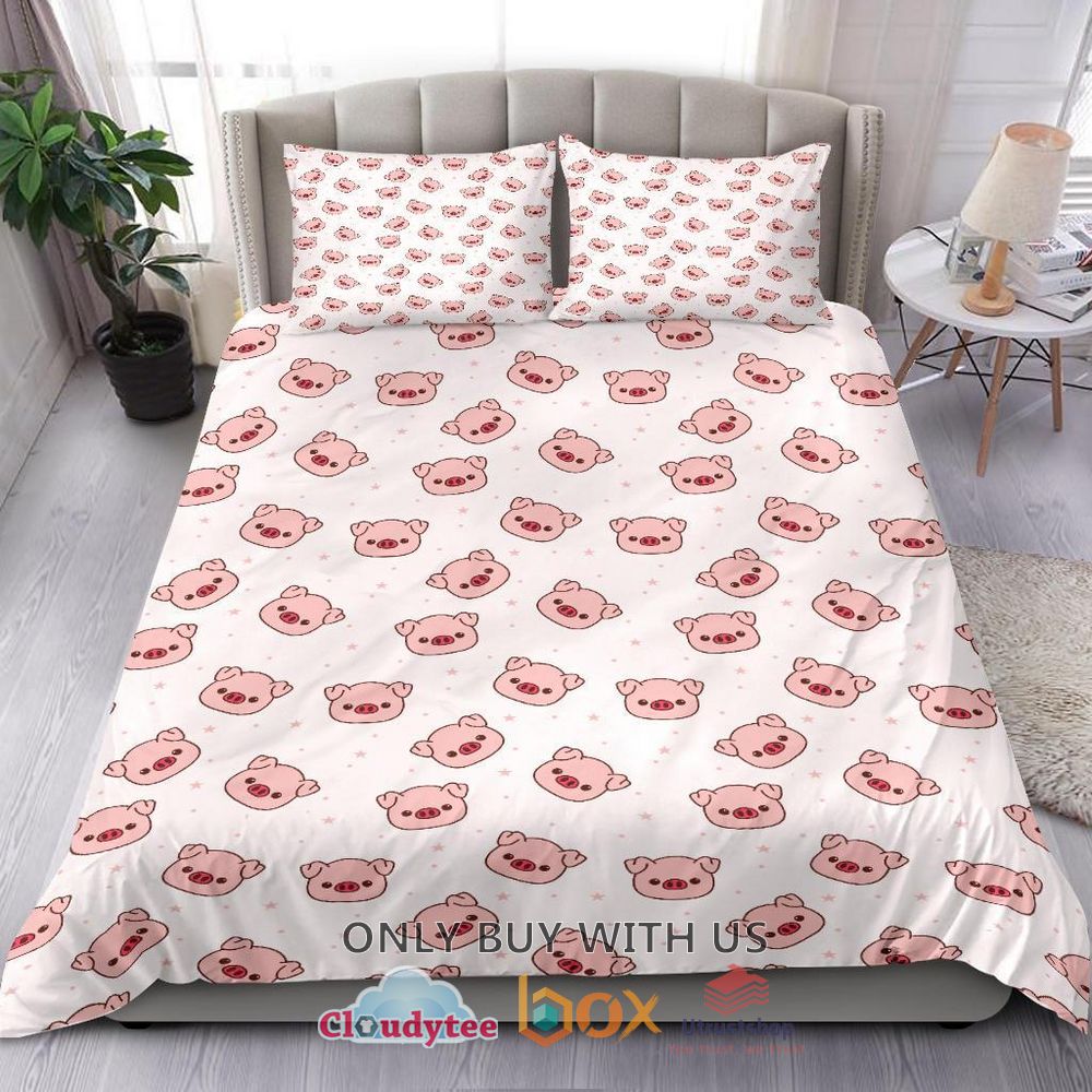 cute pig head pattern bedding set 1 41698