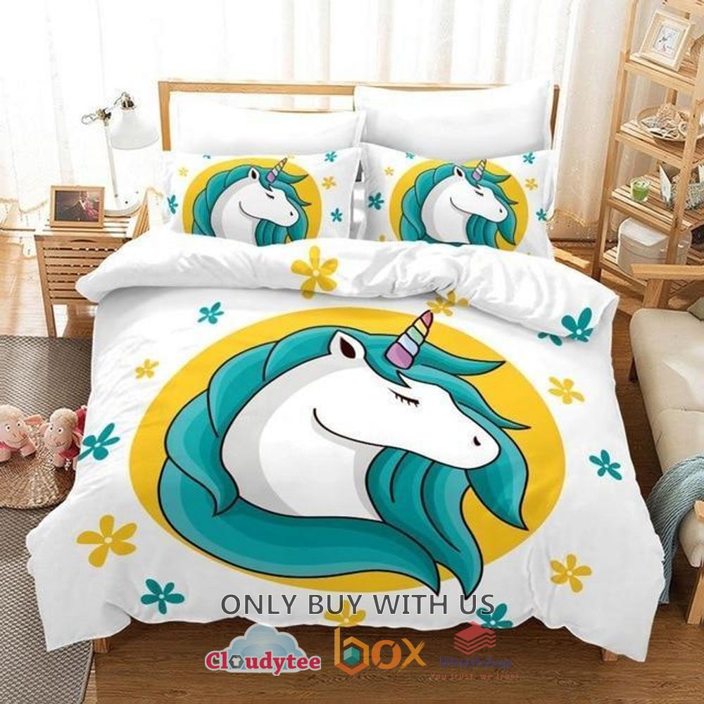 green haired unicorn bedding set 1 35532