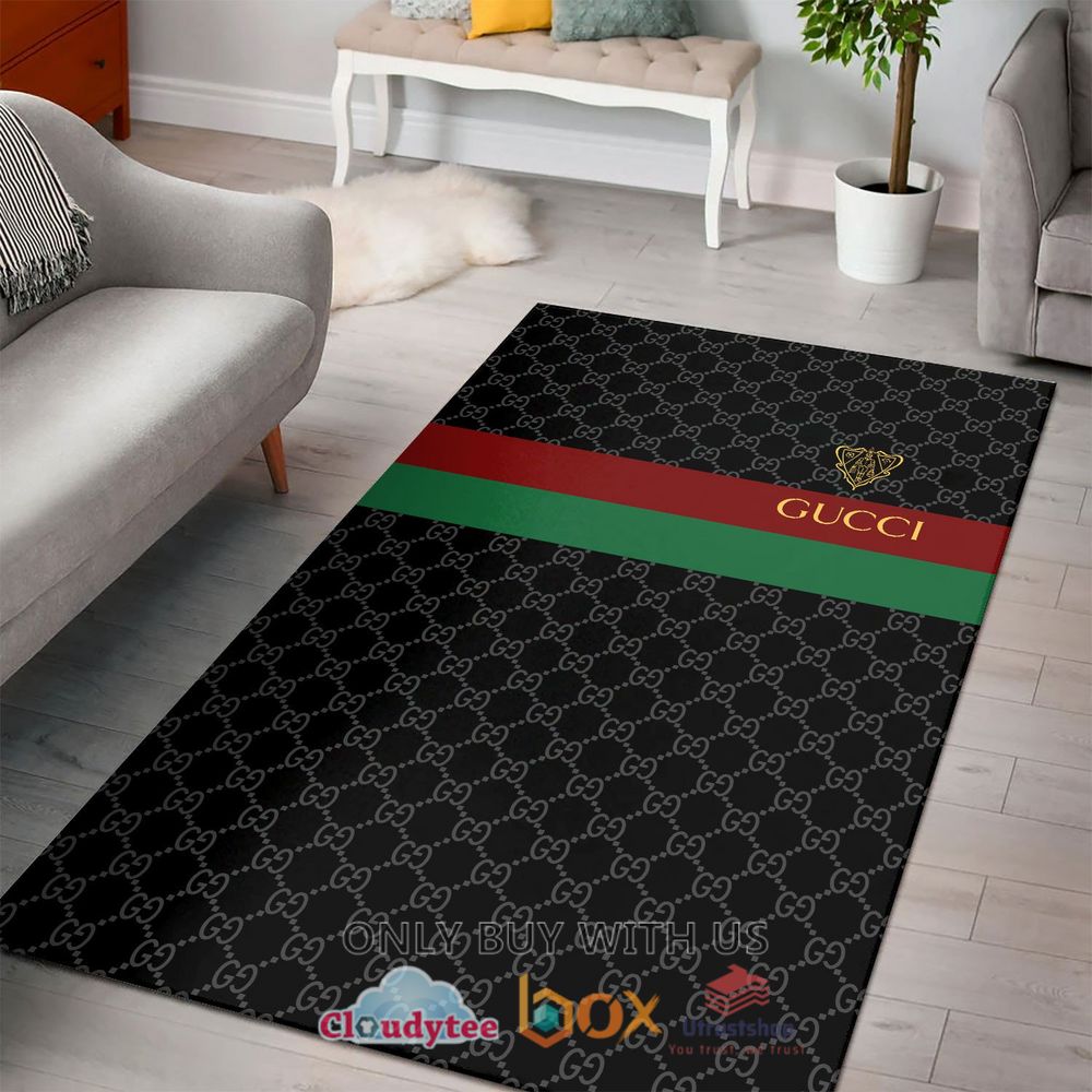 gucci black stripes pattern rug 1 77306