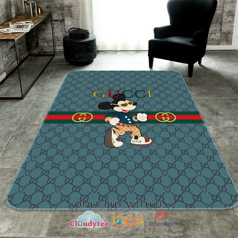 gucci mickey mouse cute blue rug 1 78387