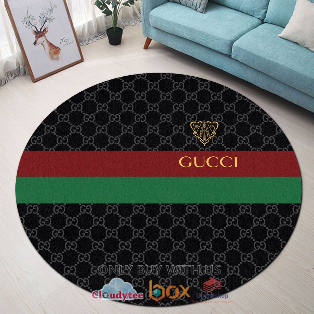 gucci pattern black and stripes rug 1 27844