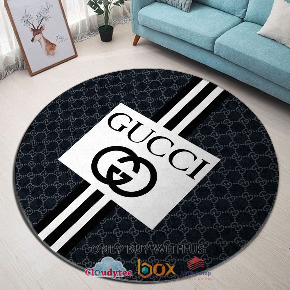 gucci pattern white black color rug 1 66710