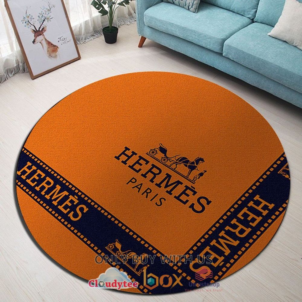 hermes paris blue orange pattern horse rug 1 37979