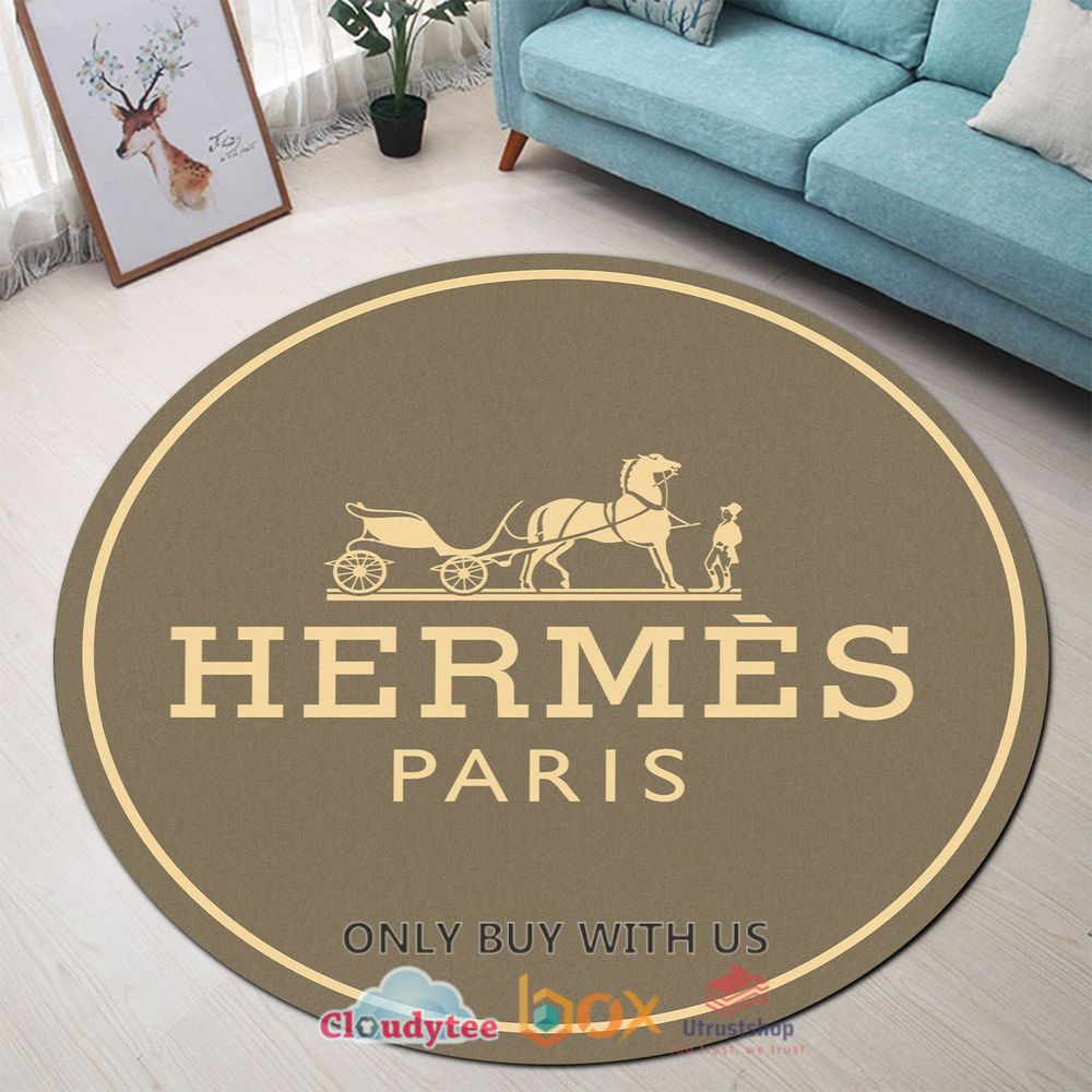 hermes paris brown horse pattern rug 1 1700