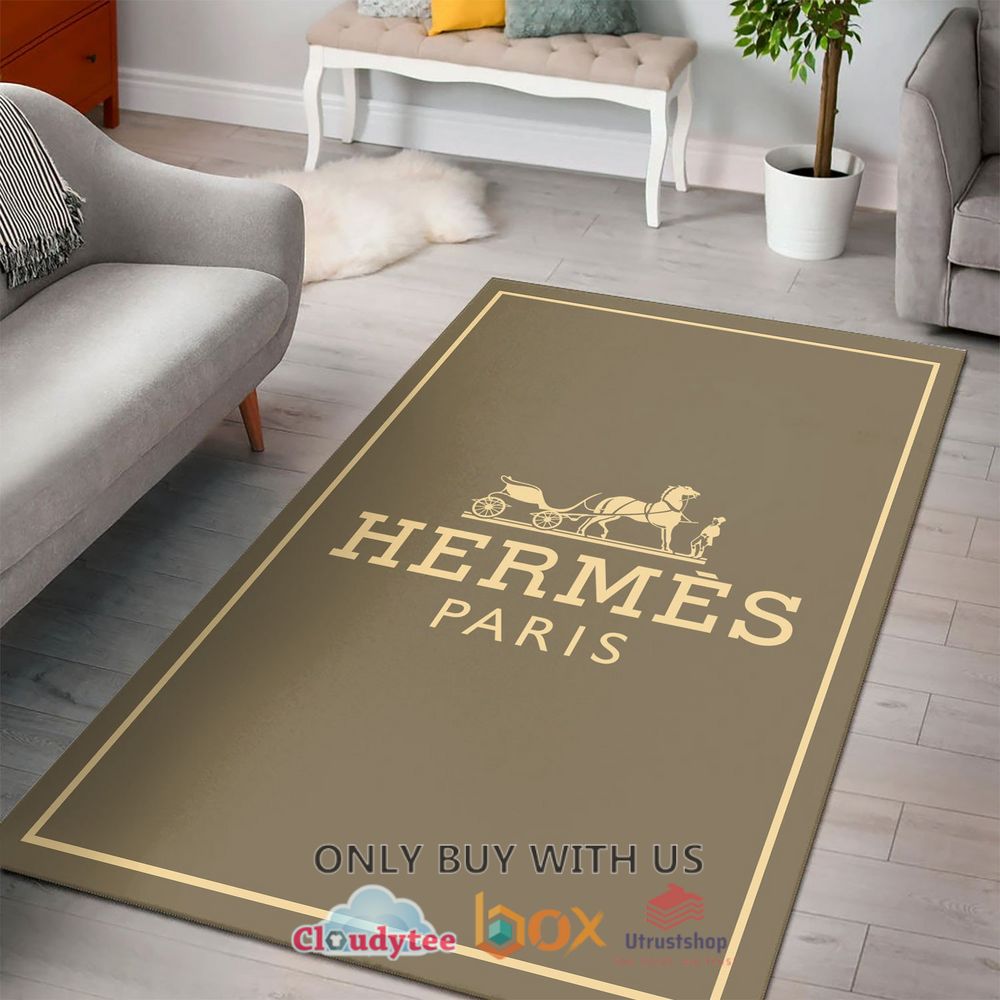hermes paris horse pattern brown rug 1 20661