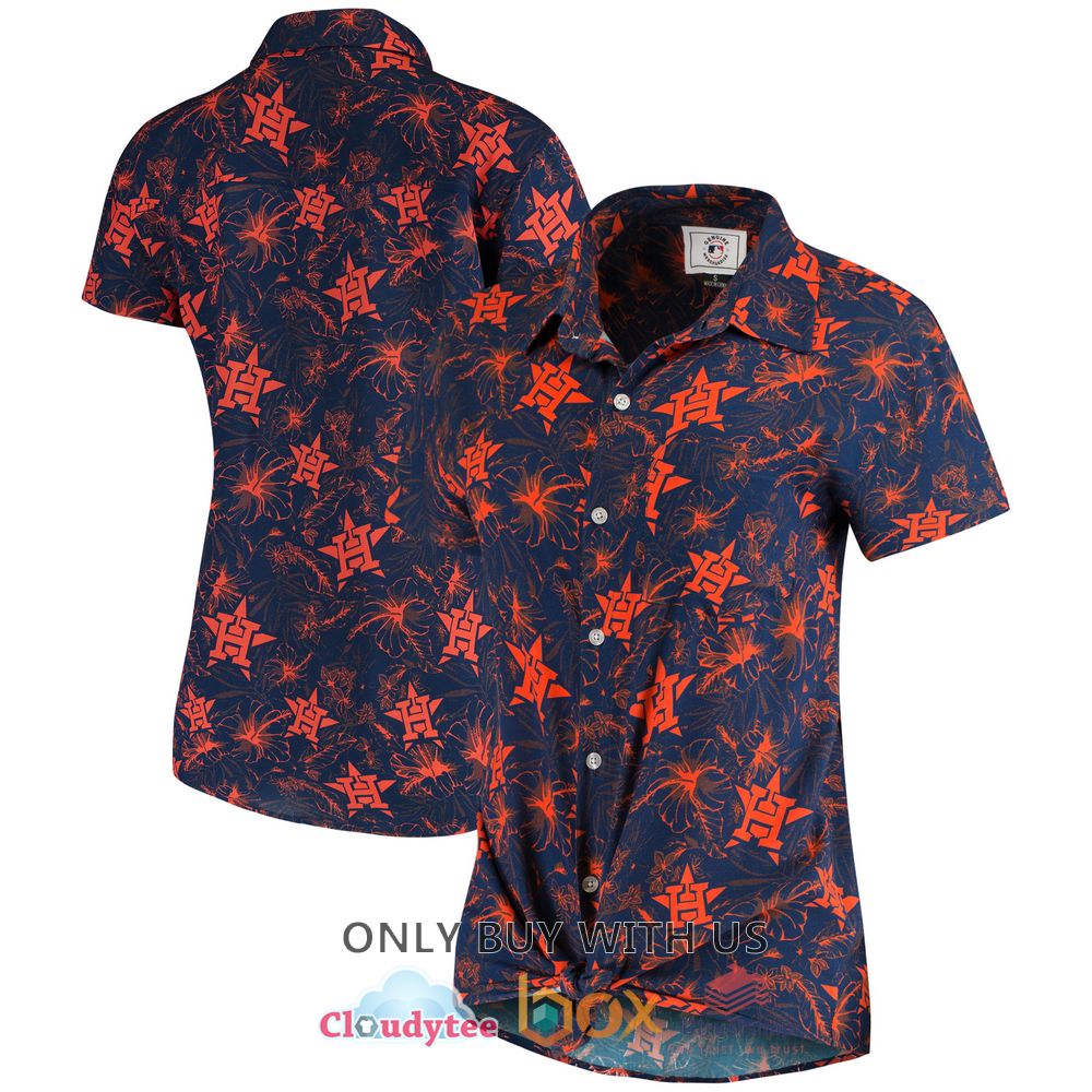 houston astros womens tonal print orange hawaiian shirt 1 88469